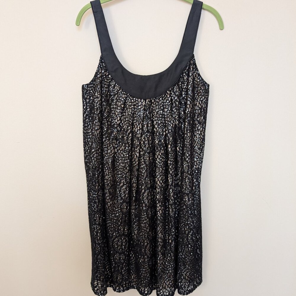 Cynthia Steffe NWT black and silver mini dress Large